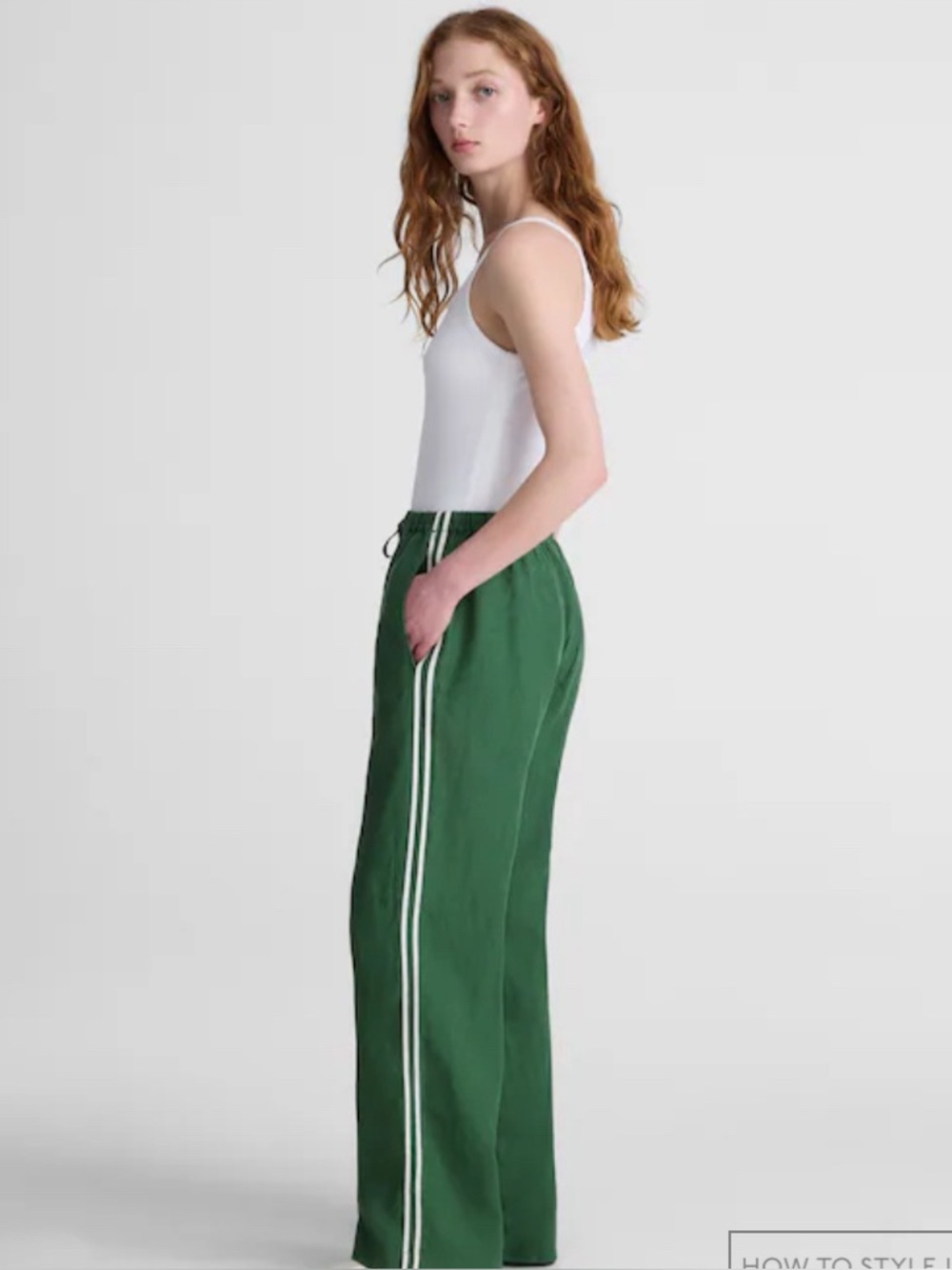 Viral Madewell Pull-On Pants in 100% Linen green New With Tags